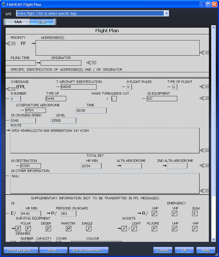 Filing Flight Plan via DUAT